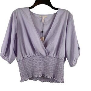 BCBGeneration Women Short Sleeve V-Neck Top Blouses Size L